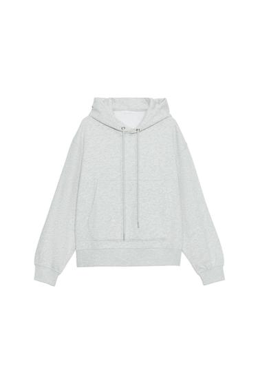 SUDADERA BÁSICA CAPUCHA - Gris vigoré de Zara
