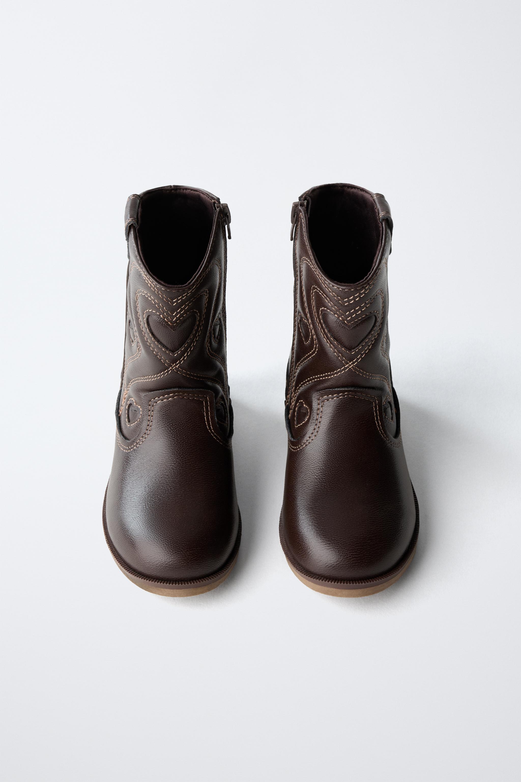 ZARA コンビネーションラスティックブーツ ラスティックブーツ - ブラウン | ZARA Japan / 日本