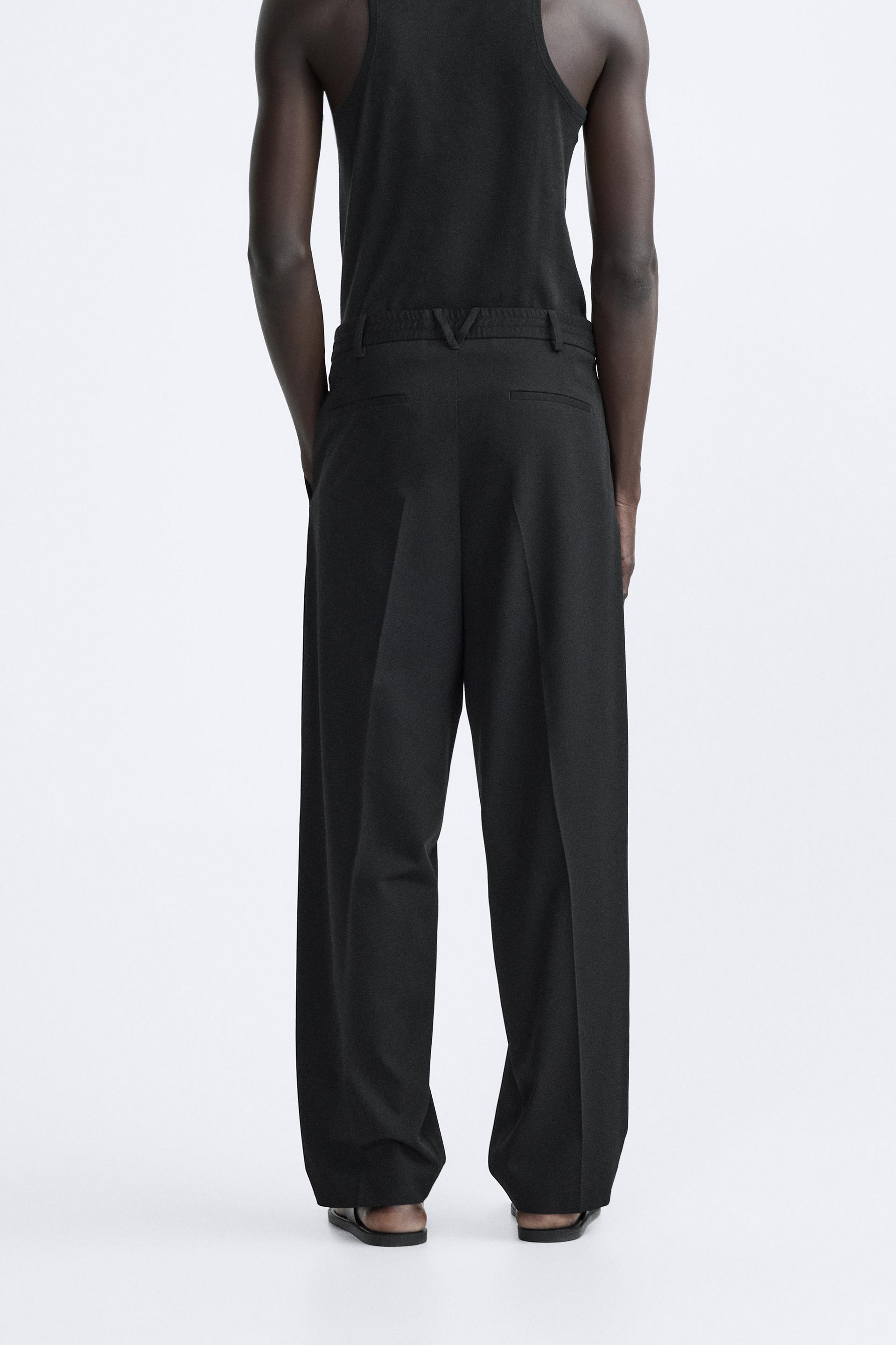 Zara WIDE FIT VELVET PANTS