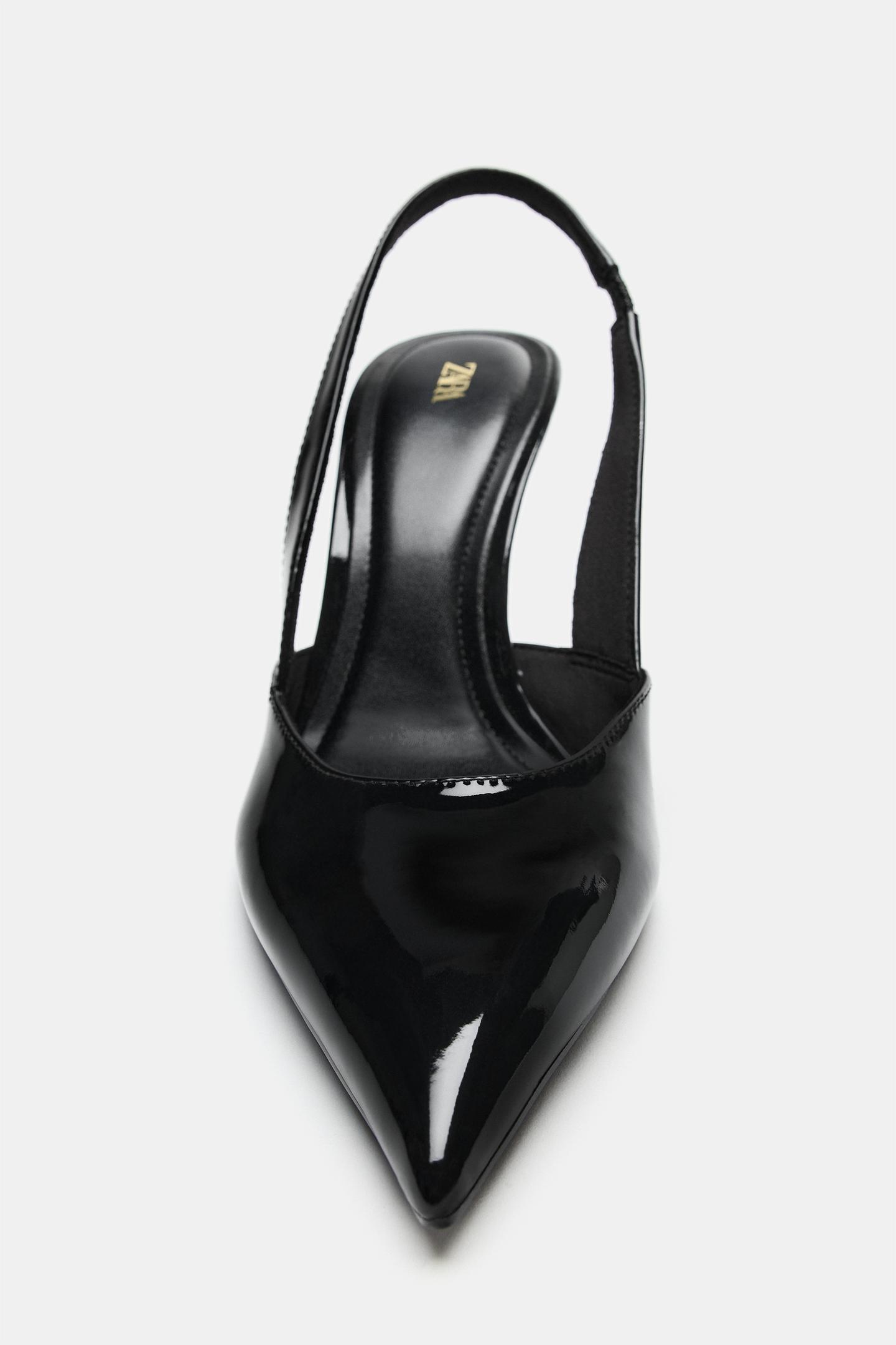 Женские туфли Zara Metallic Detail Heeled, цвет: Чёрный — фото 6