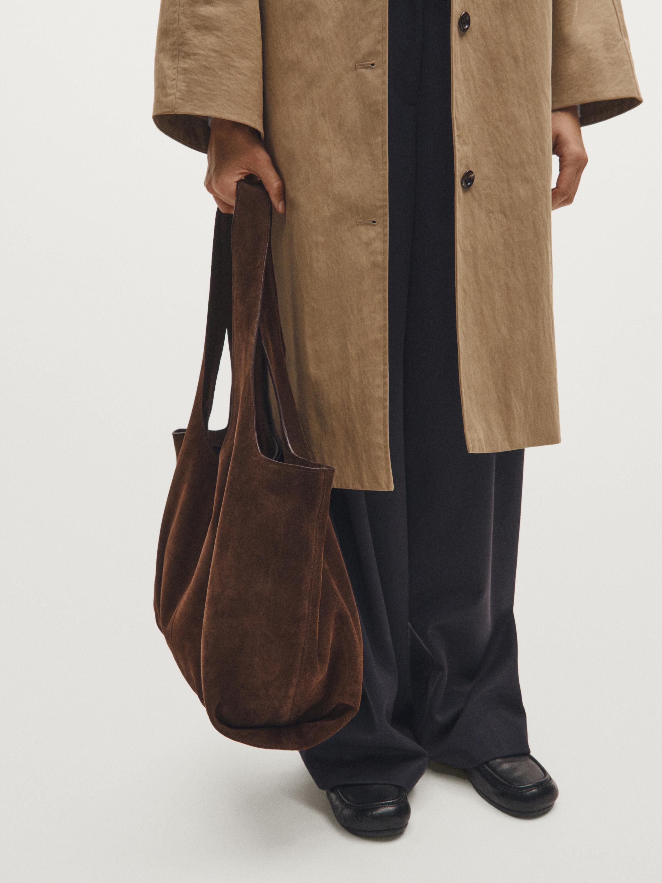 Grand sac tote en croûte de cuir