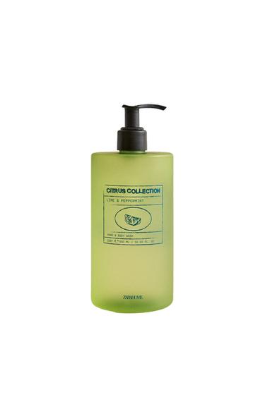 (500 ML) LIME & PEPPERMINT VLOEIBARE ZEEP - Fel limoen van Zara