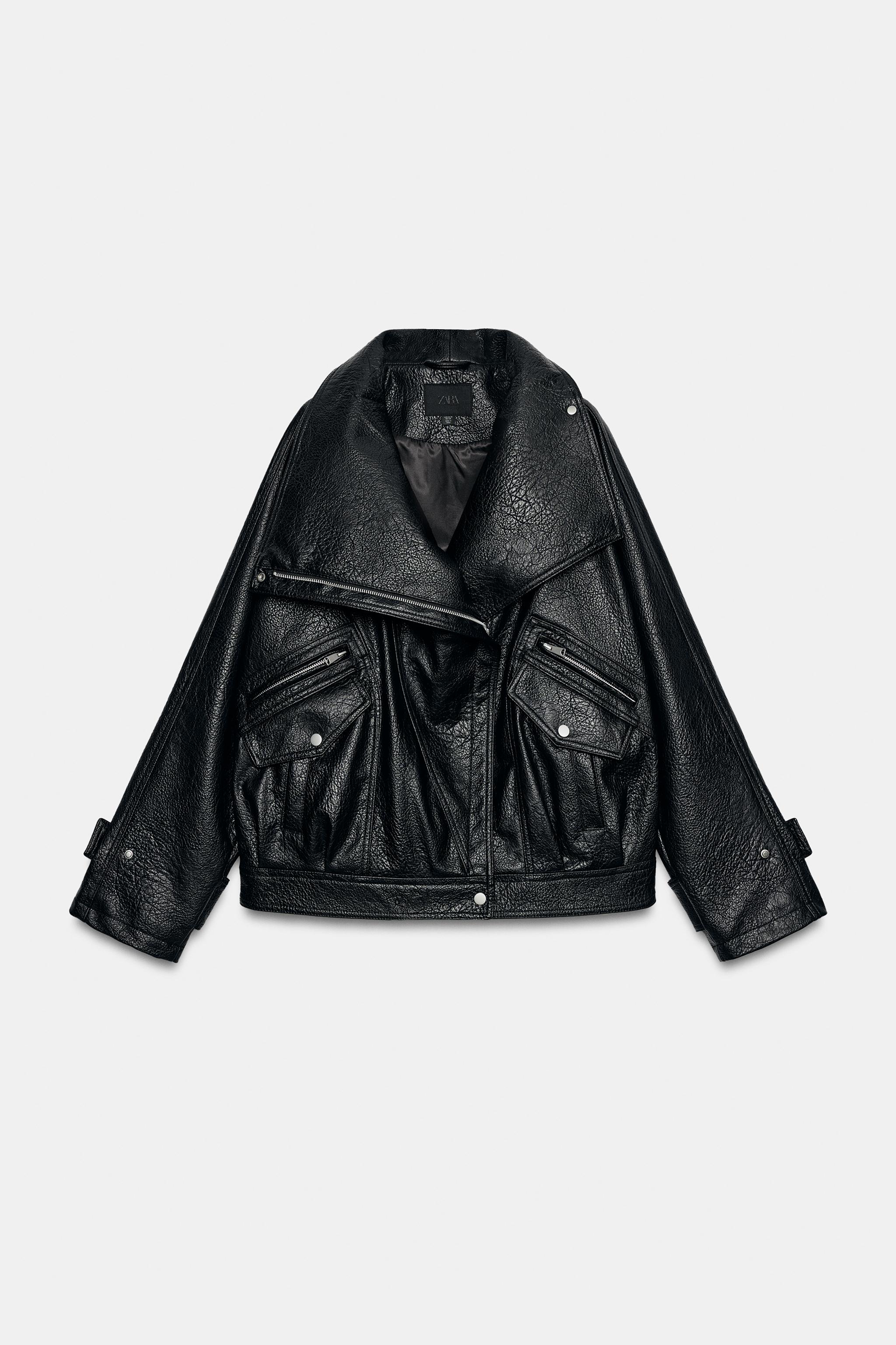 Zara SUNİ DERİ BIKER CEKET görsel 6