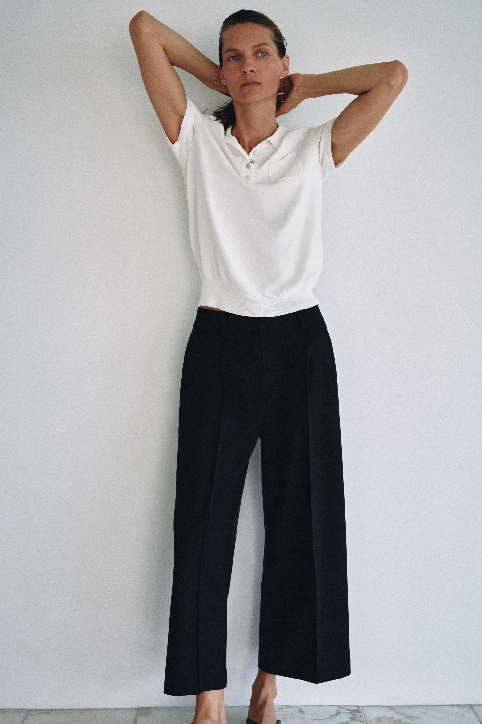 ZW COLLECTION CROPPED PANTS — Black
