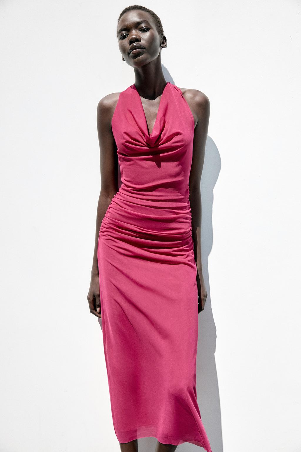 Thumbnail image for DRAPED TULLE HALTERNECK DRESS