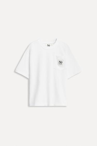 6-14 YEARS/ 50TH ANNIVERSARY LABEL POCKET T-SHIRT - White by Zara