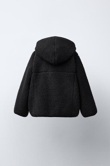 FAUX SHEARLING JACKET WITH HOOD - Dark anthracite by Zara - Image 5