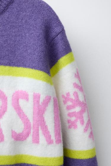 KNIT JUMPER WITH TEXT SKI COLLECTION - Purple by Zara - Image 2