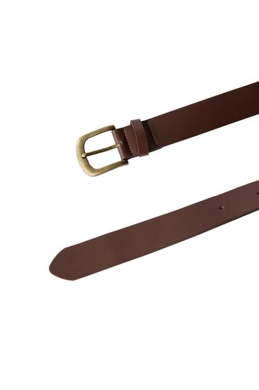 CEINTURE EFFET MATIÈRE SYNTHÉTIQUE - Marron de Zara - Image 1