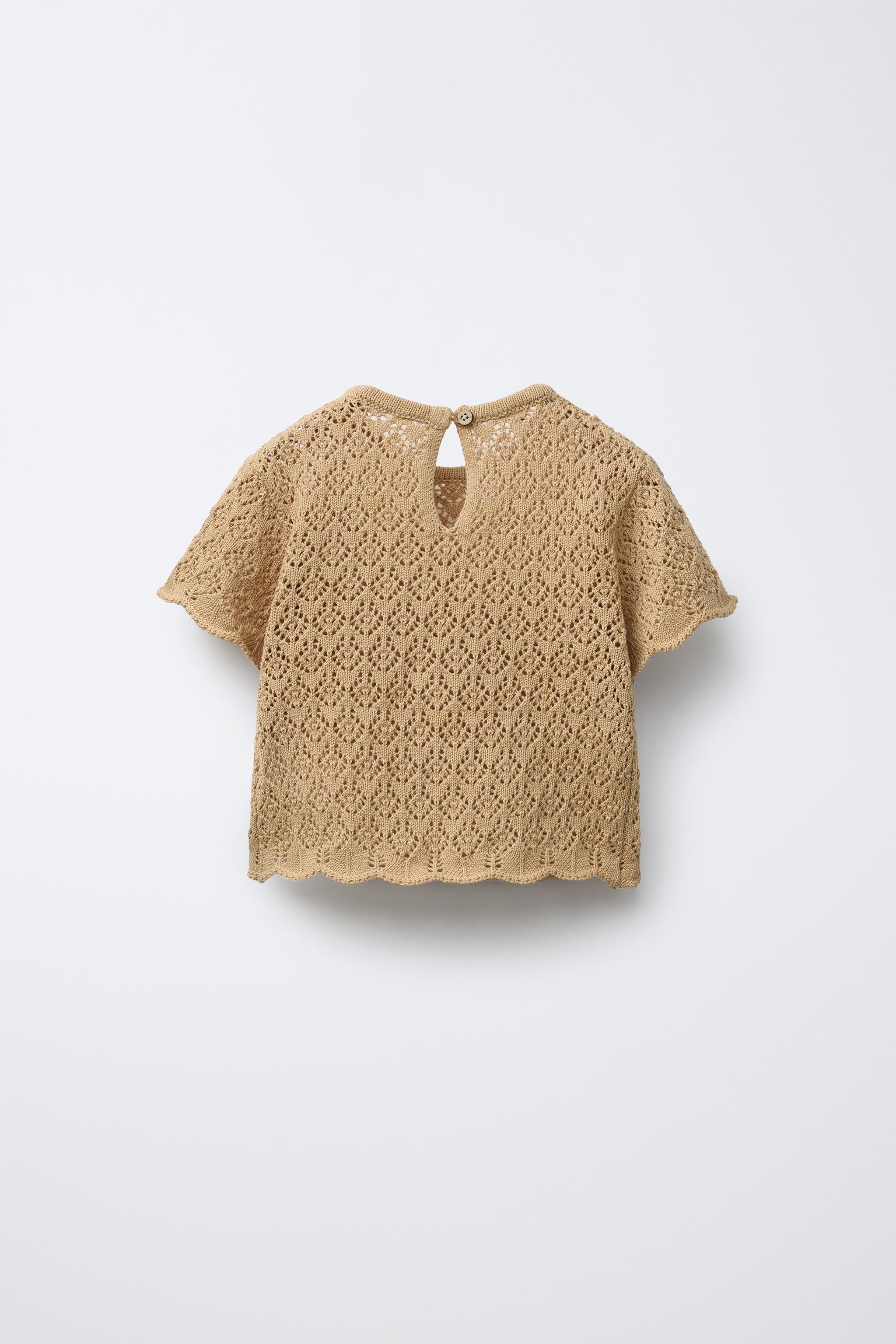 POINTELLE KNIT TOP - Ocher | ZARA United States