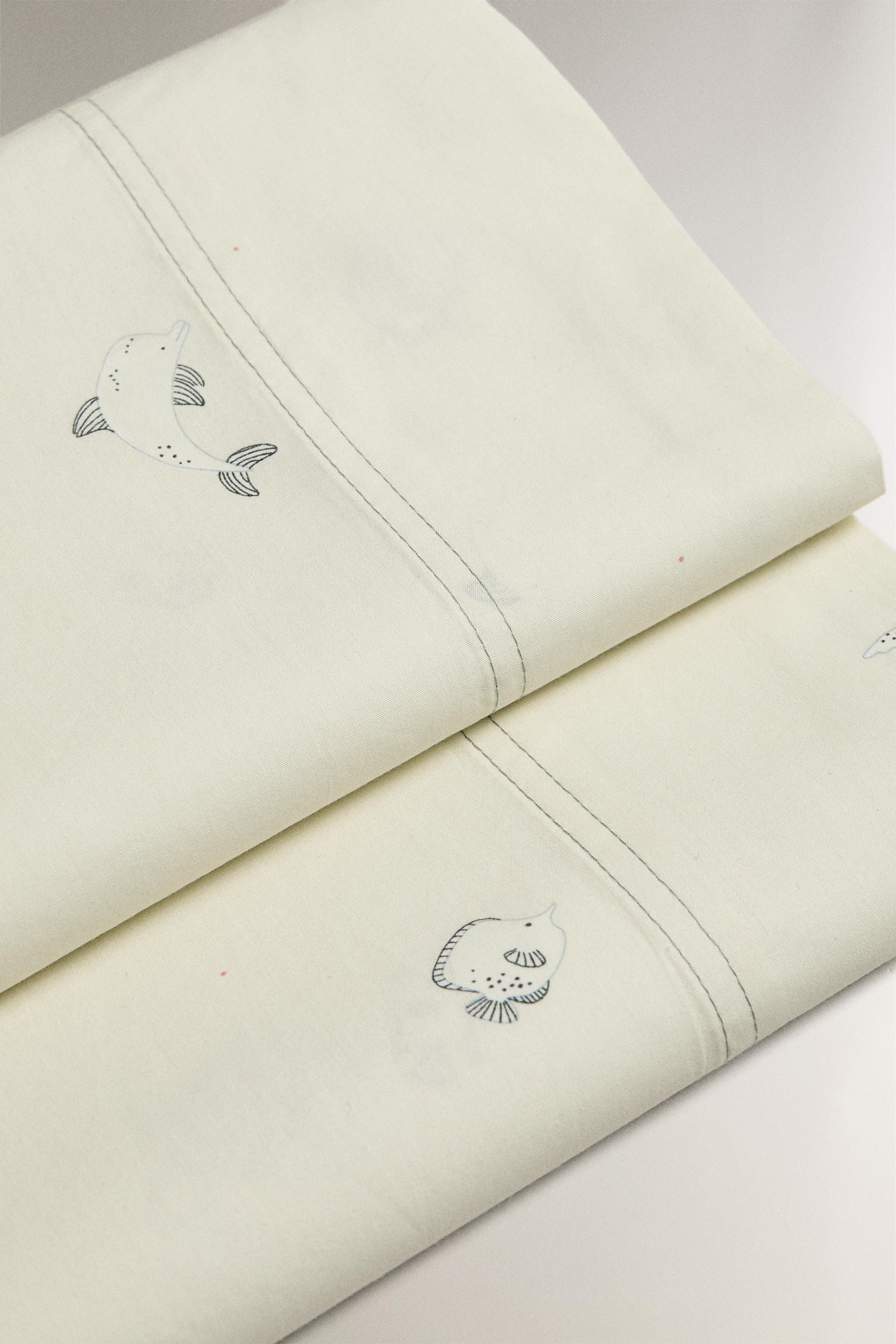 CHILDREN’S SEA PRINT FLAT SHEET