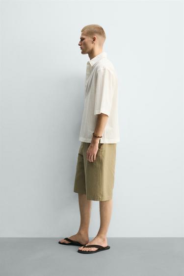 CHEMISE BOXY FIT TEXTURÉE - Blanc cassé de Zara - Image 3