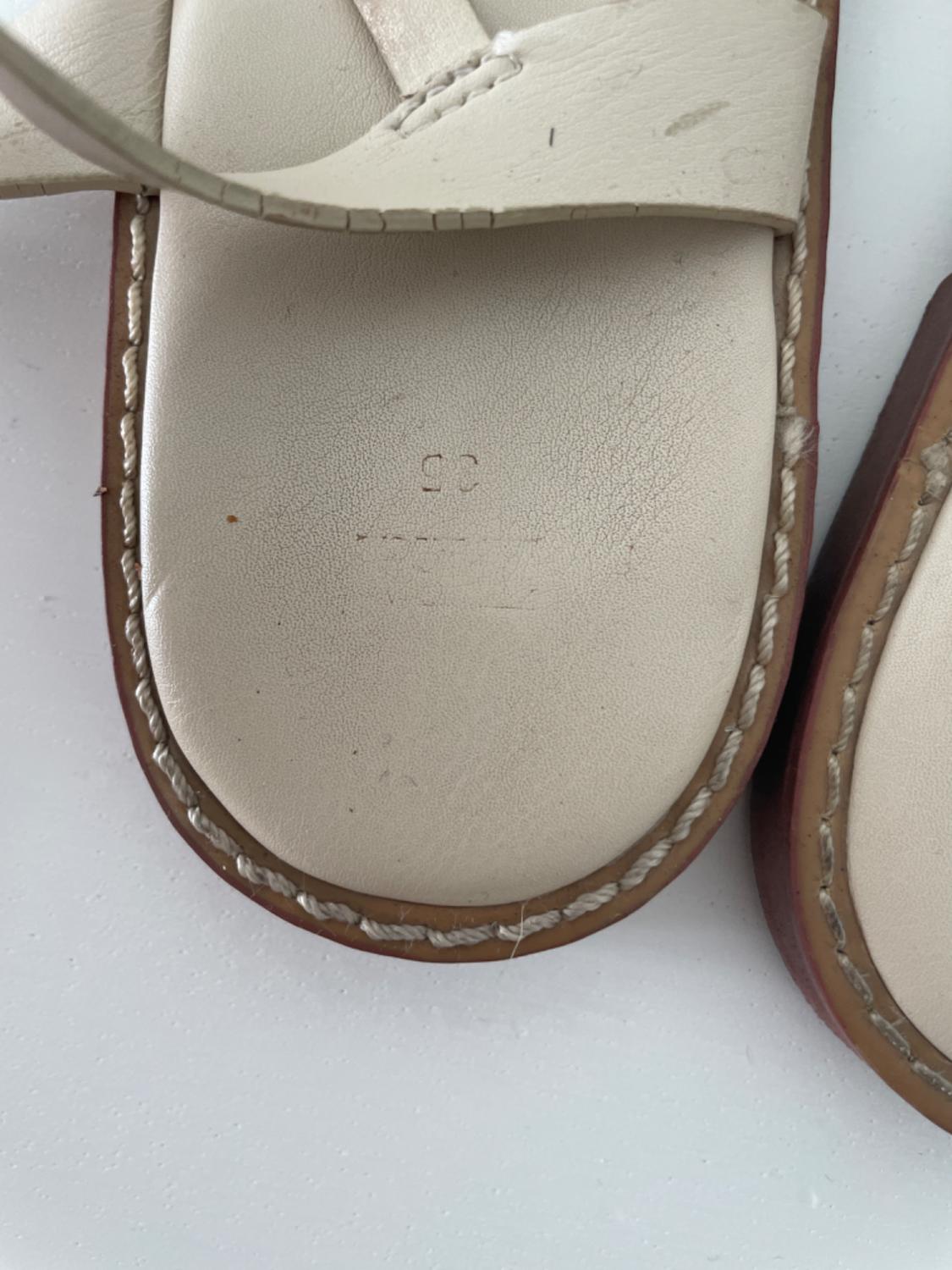 FLAT LEATHER CAGE SANDALS - Image 4
