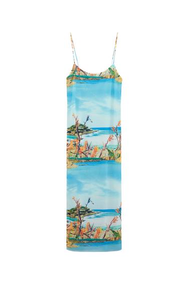 PRINTED TULLE DRESS