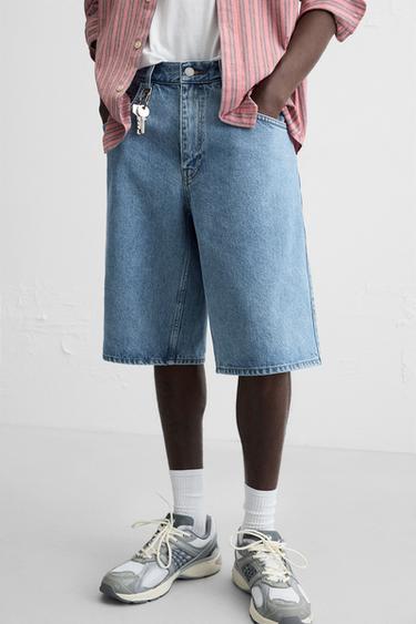 BAGGY FIT DENIM BERMUDA SHORTS - Blue by Zara - Image 4