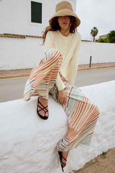 STRIPED WIDE-LEG TROUSERS - Stripes by Zara