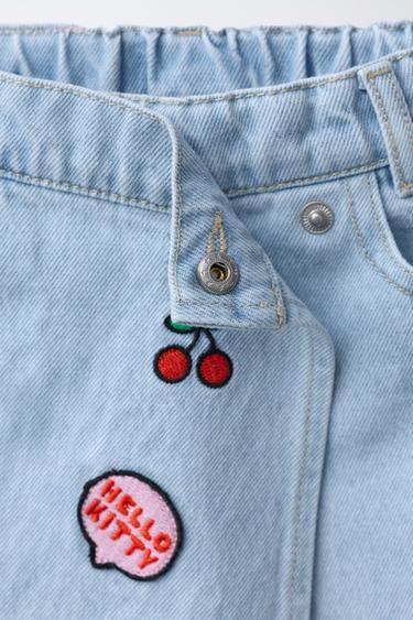 HELLO KITTY © SANRIO DENIM BERMUDA SKIRT - Blue by Zara - Image 3