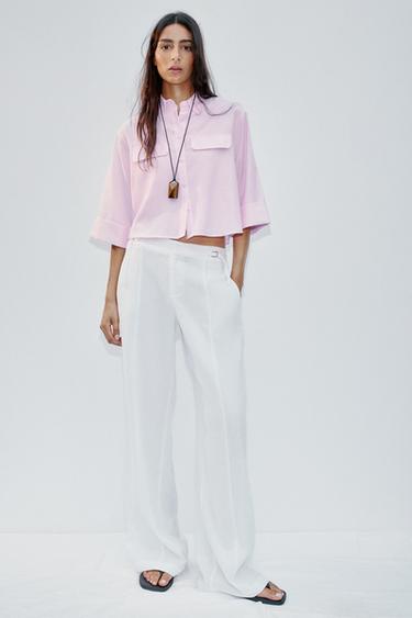 SHORT OXFORD SHIRT - Pink by Zara - Image 0