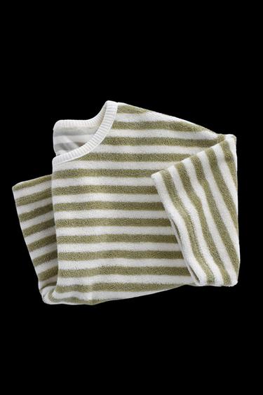 TIMELESZ - FROTTEE-T-SHIRT MIT STREIFEN - Cremefarben von Zara