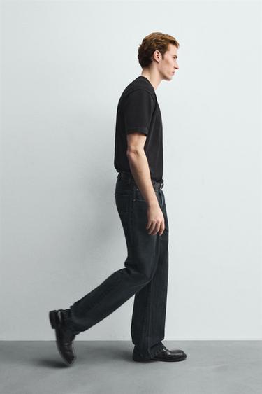 TEXTURED STRIPE JEANS - Blue by Zara