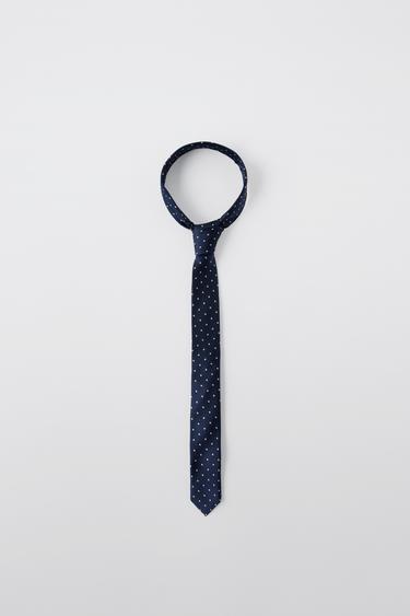 CRAVATE IMPRIMÉ À POIS - Bleu de Zara
