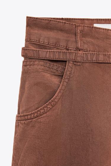 PANTALON FLUIDE CEINTURE - Terracota de Zara - Image 7