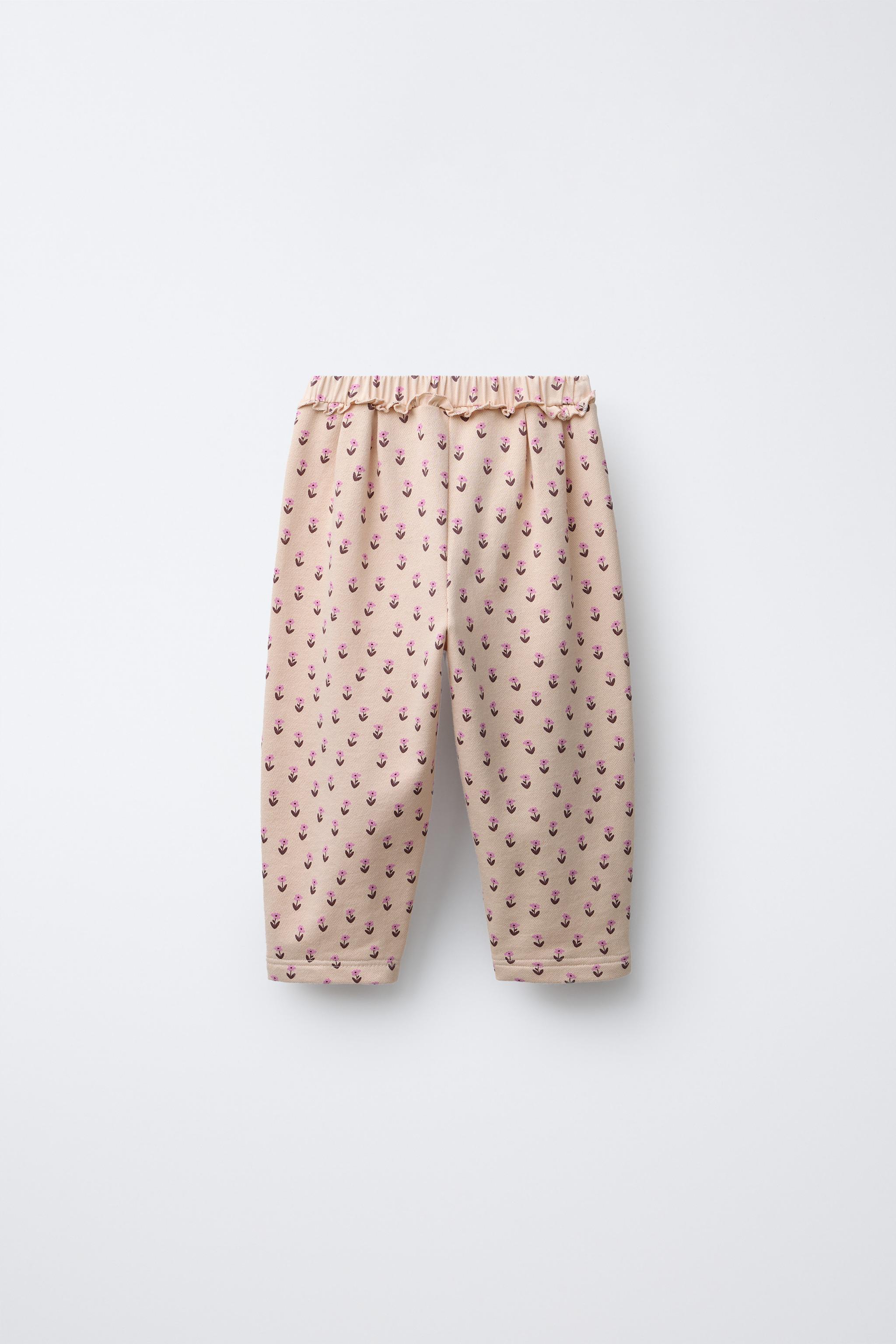 PANTALON EN MOLLETON BALLON FLEURS