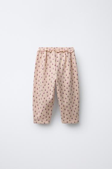 PANTALON EN MOLLETON BALLON FLEURS - Écru moyen de Zara - Image 1