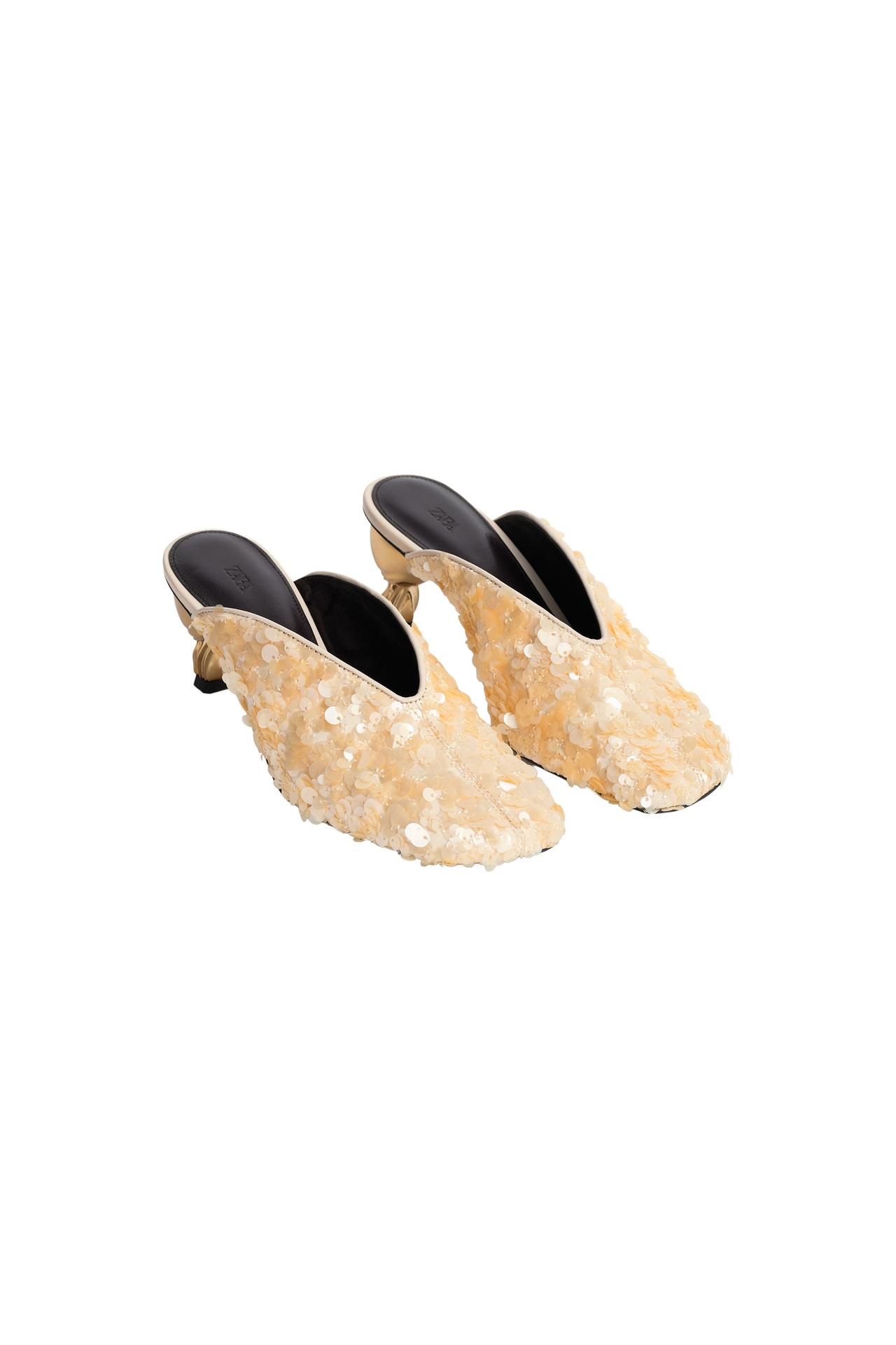 LIMITED EDITION BEADED HEELED MULE