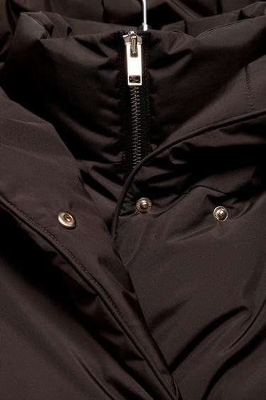 ANORAK MATELASSÉ À CAPUCHE DÉPERLANT COUPE-VENT - Marron de Zara - Image 9