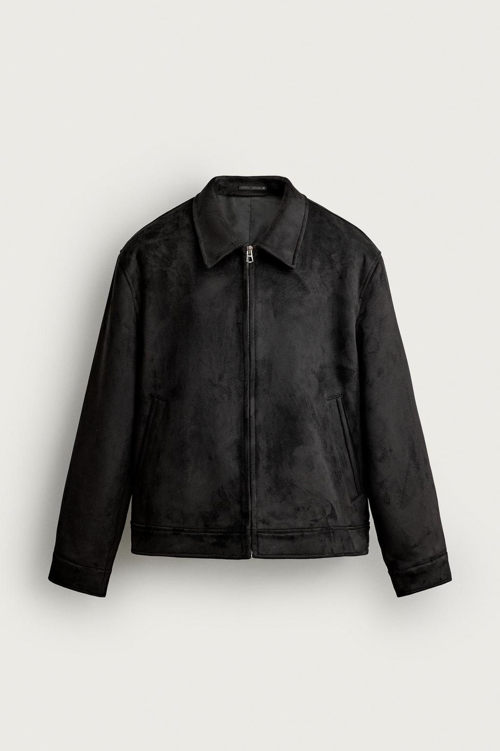 REGULAR FIT FAUX SUEDE JACKET