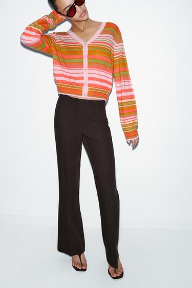 GILET EN MAILLE À RAYURES - Multicolore de Zara - Image 1