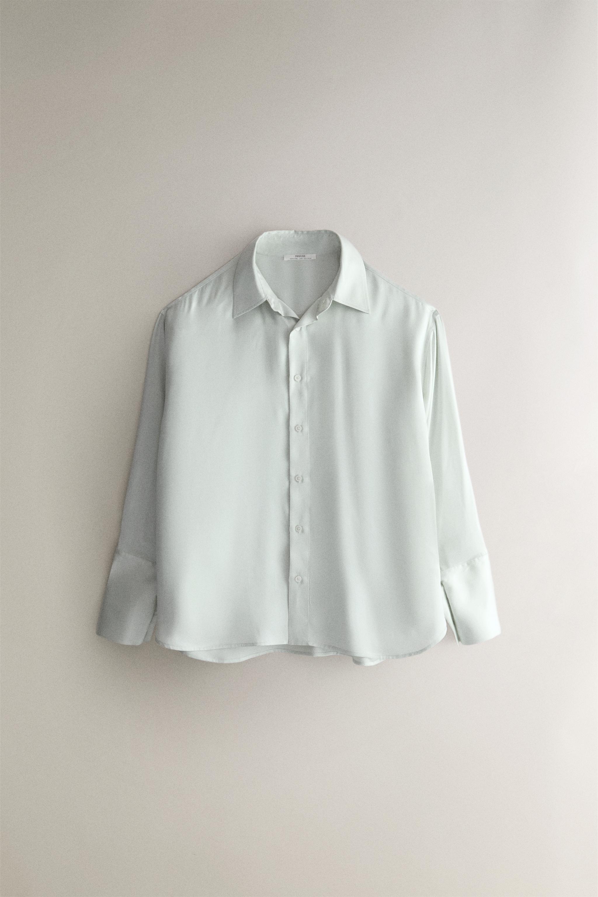 MULBERRY SILK SHIRT — Sea green