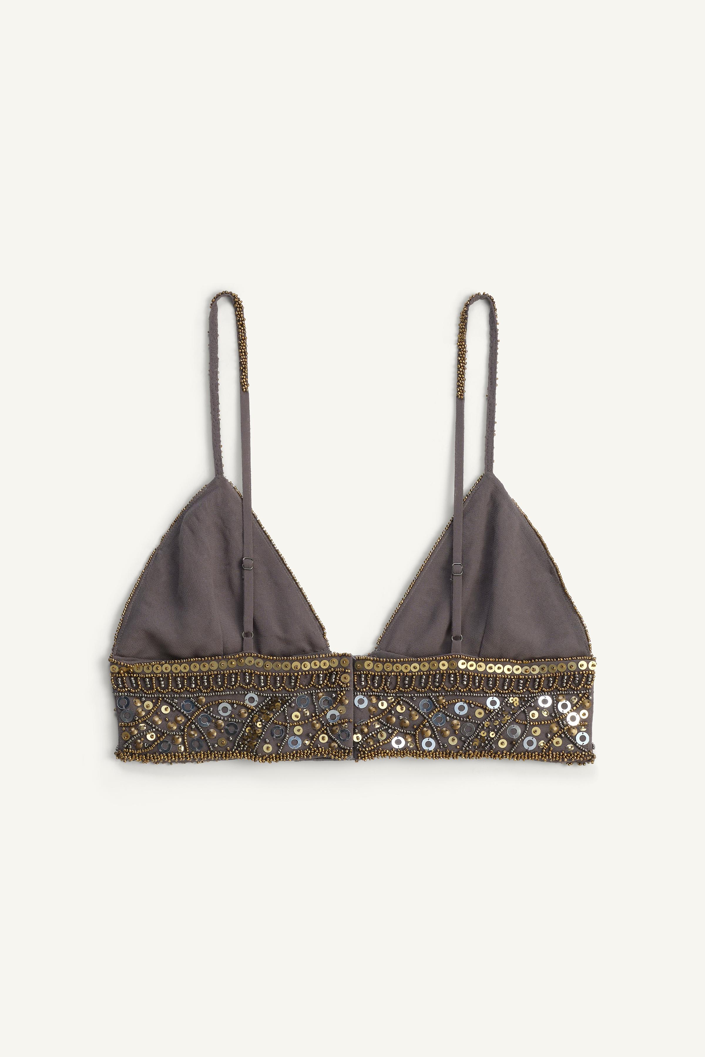 国内発送★VS★ロゴ刺繍入り♡トライアングル ブラレット LIMITED EDITION 刺繍入りトライアングルブラレット - ゴールド
