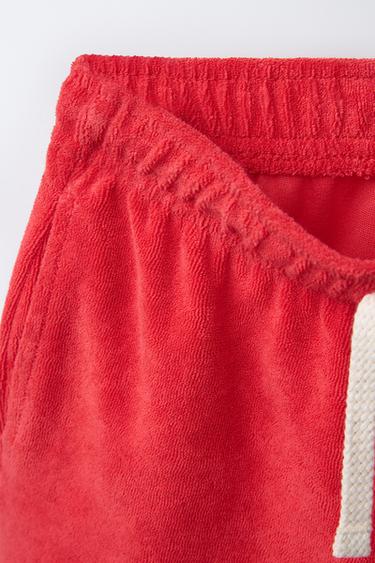 TOWEL-EFFECT BERMUDA SHORTS - Red by Zara - Image 2