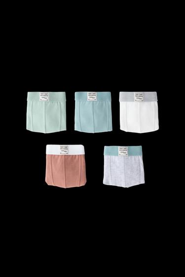 3-6 YEARS/ FIVE-PACK OF BOXERS WITH LABEL - Multicoloured by Zara - Image 0