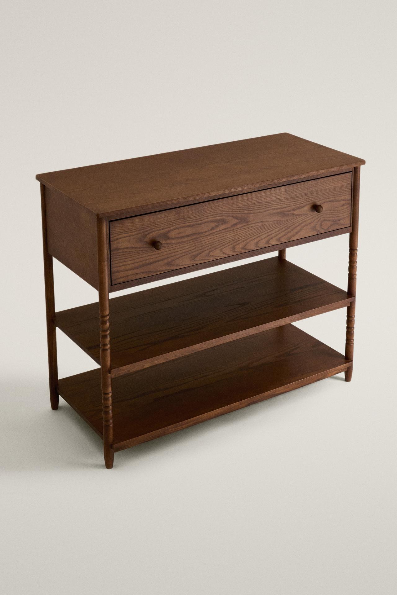 ASH WOOD CONSOLE — Dark brown