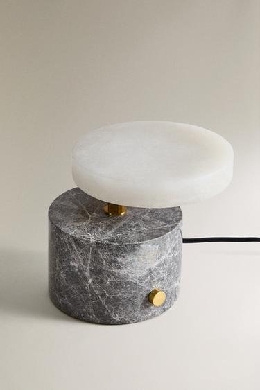ALABASTER AND MARBLE TABLE LAMP - Anthracite grey by Zara - Image 2