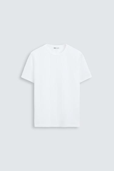 Zara BASIC SLIM FIT T-SHIRT - White