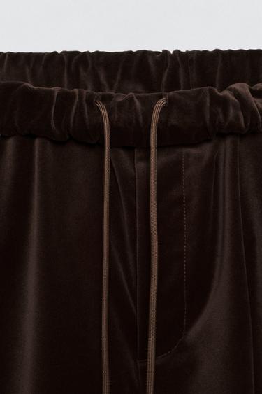 PANTALON RELAXED FIT VELOURS SOSHIOTSUKI X ZARA - Marron de Zara - Image 5