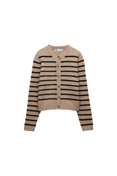 STRIPED KNIT CARDIGAN