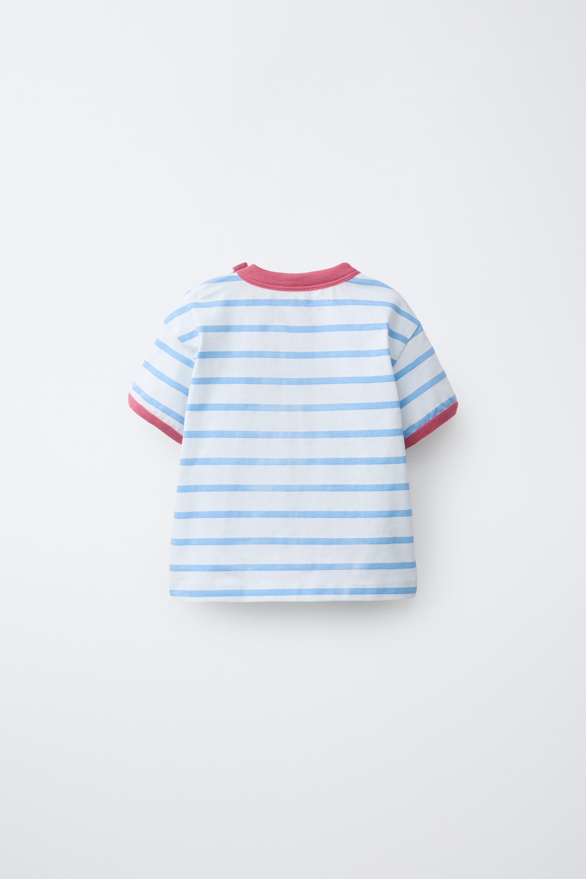 Детские футболки Zara APPLE STRIPED T-SHIRT — фото 2