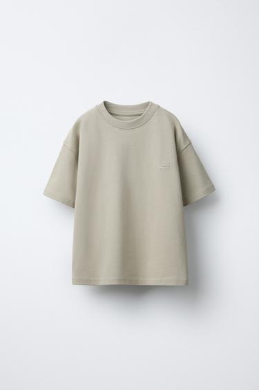 Zara HEAVY WEIGHT T-SHIRT - Khaki