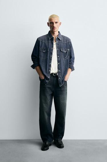 CHEMISE EN DENIM WESTERN - Bleu de Zara - Image 0