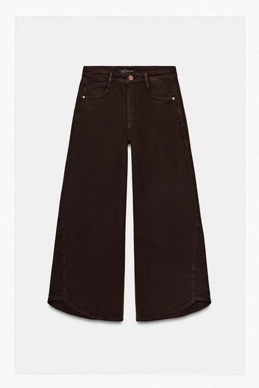 JEANS Z1975 BALLOON TIRO ALTO BAJO ASIMÉTRICO - Marrón de Zara