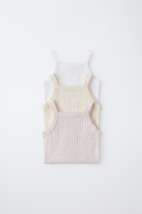 3-PACK OF POINTELLE STRAPPY BODYSUITS - Multicoloured by Zara - Image 0