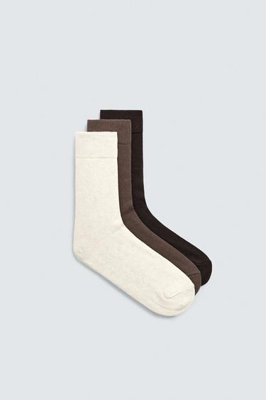 Zara 3-PACK STRUCTURE SOCKS - various