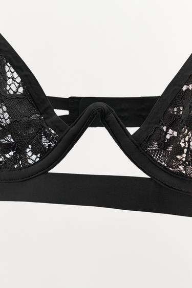 SOUTIEN-GORGE À ARMATURES EN DENTELLE - Noir de Zara - Image 3