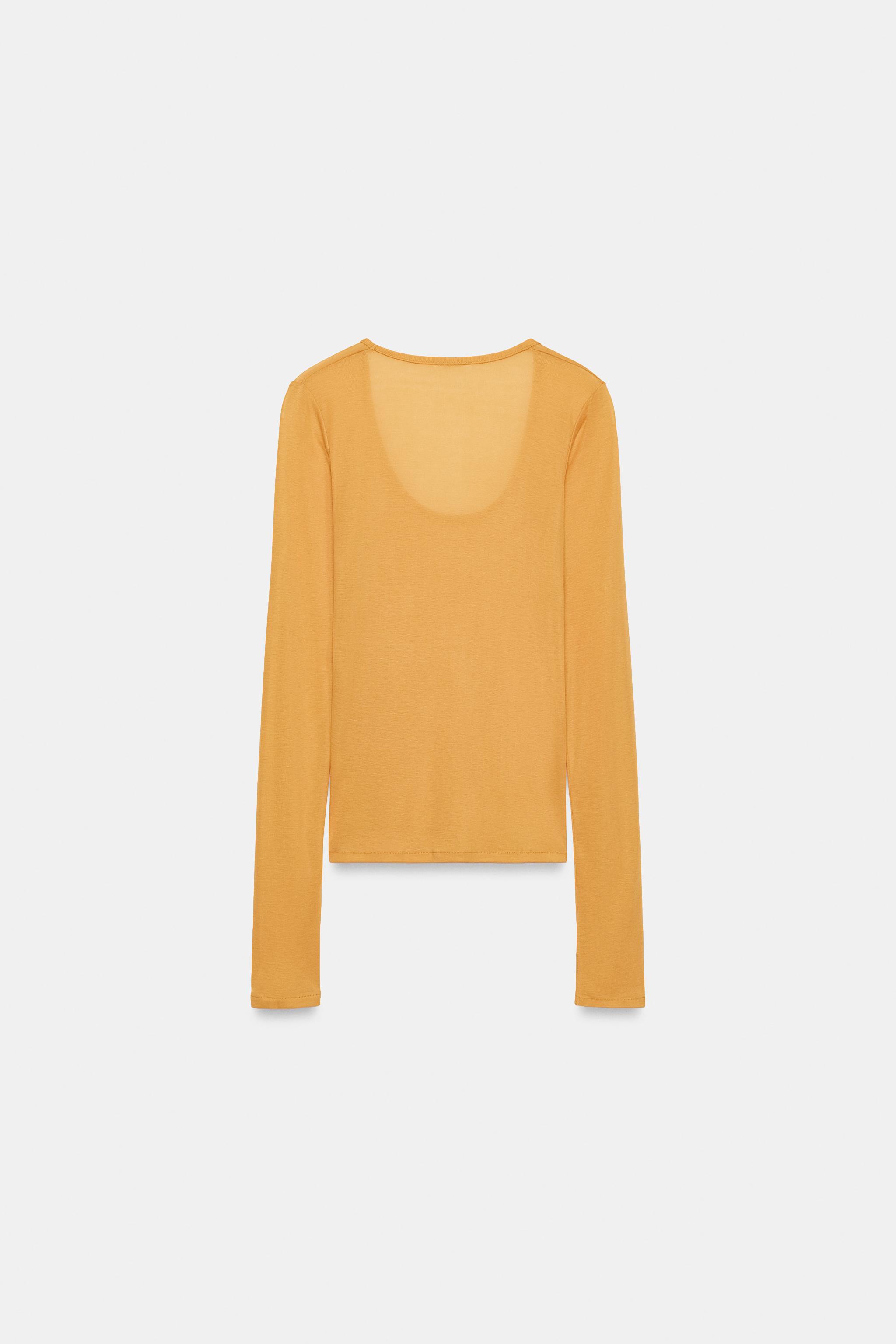 Zara BİSİKLET YAKA T-SHIRT görsel 7