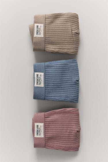 6-14 YEARS / THREE-PACK OF RIBBED BOXERS WITH LABEL - Multicoloured by Zara